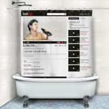 YouTube Online Bath Shower Curtain