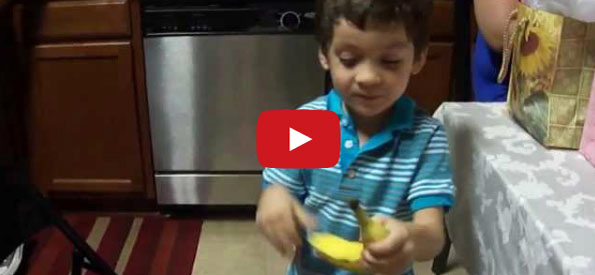 Kid Goes Batshit Over A Banana