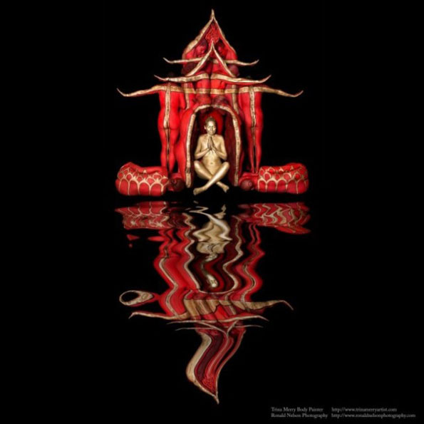 Look! A Temple Made Up Of 17 Body Painted People