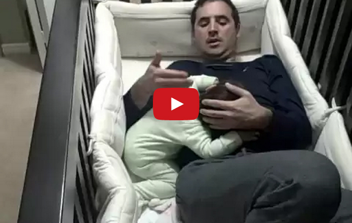Sweet Dad Crawls Into Daughter’s Crib, Now He Can Never Leave
