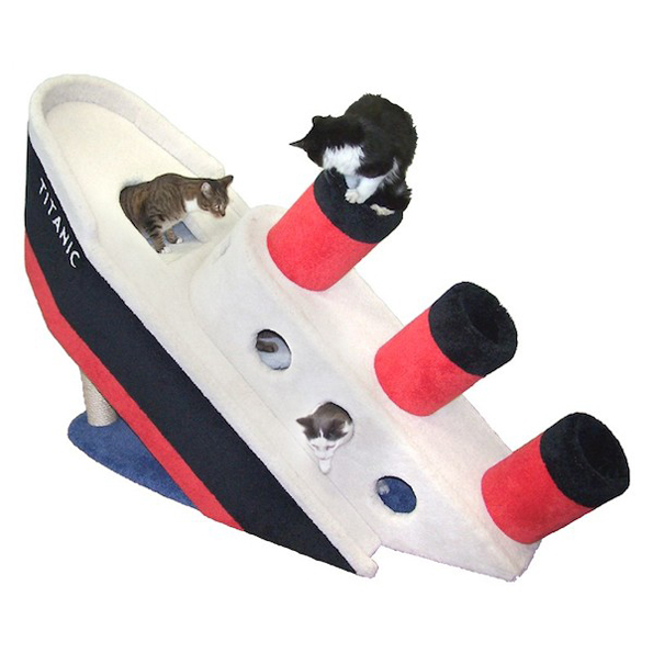 Your Kitties NEED This $2,000 Sinking Titanic Cat Condo
