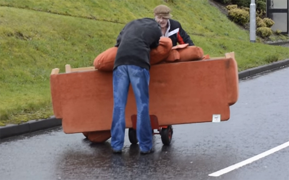 Two Drunk Irishmen Try To Move A Couch, Hilarity Ensues