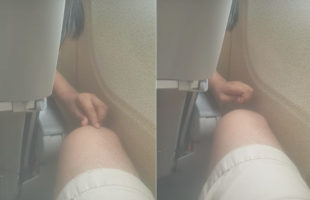 A Guy On A Plane Wakes Up To A Kid Pulling His Leg Hair