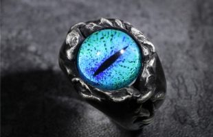Handmade Gothic Creation Silver Cat’s Eye Ring