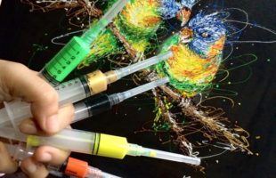 Nurse Uses Syringes To Paint In Her Free Time