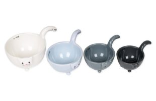 Stackable Ceramic Cat Measuring Cups