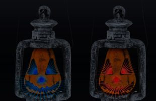 Halloween Hanging LED Light-Up Pumpkin Lantern