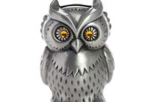 Vintage Engraved Metal Owl Bank