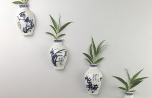 Grow Plants in Oriental Ceramics Vase Refrigerator Magnets