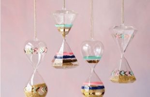 Pastel Painted Hanging Hourglass Ornament