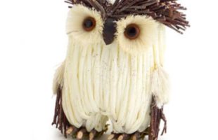 Woodland Owl Christmas Ornament With Raised Eyebrows
