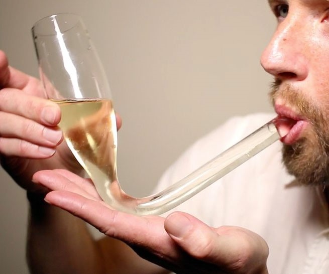 Chug champagne?