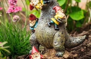 Godzilla Eating Gnomes Lawn Ornament