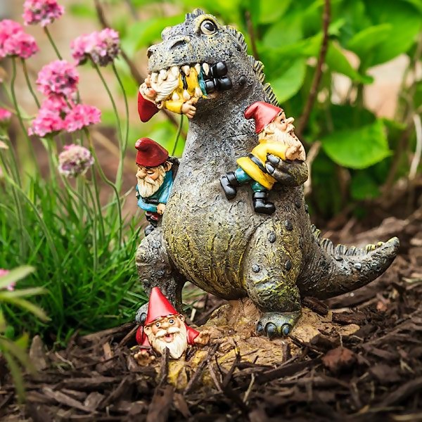 Godzilla Eating Gnomes Lawn Ornament
