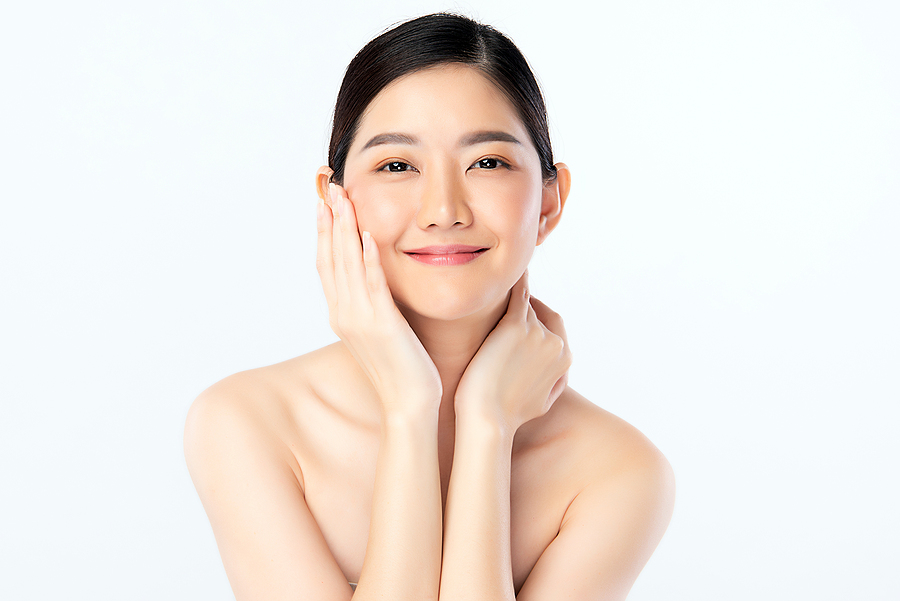 Home Products to Supplement Your Korean Skincare Routine with Skinfood Beautiful Young Asian Woman With Clean Fresh Skin. Face Care, Fa