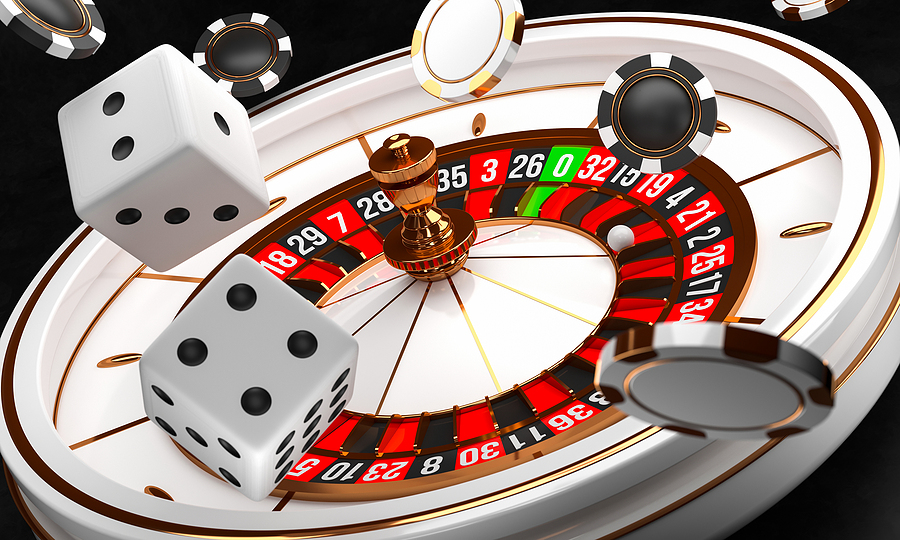 A Player’s Complete Online Guide to Roulette Casino background. Luxury Casino roulette wheel on black background. Casino theme. Close-up white casino roulette with a ball, chips and dice. Poker game table. 3d rendering illustration.