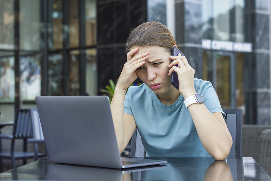 6 Ways Outsourcing Tech Support can Help Grow Your Business Sad Frustrated Girl, Upset Woman Talking On Cell Mobile Phone, L