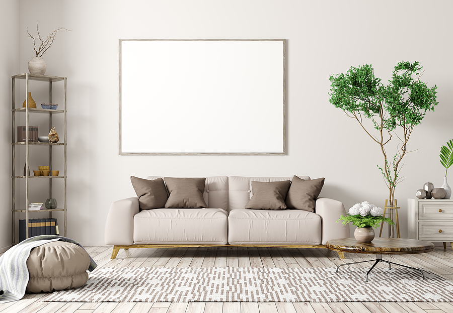 Different Materials Used For Area Rugs Modern Interior Of Apartment, Living Room With Beige Sofa, Coffe