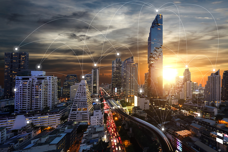 What Is There To Do in Bangkok During the Night? Aerial View Of Bangkok City Building City Scape At Twilight, Hig