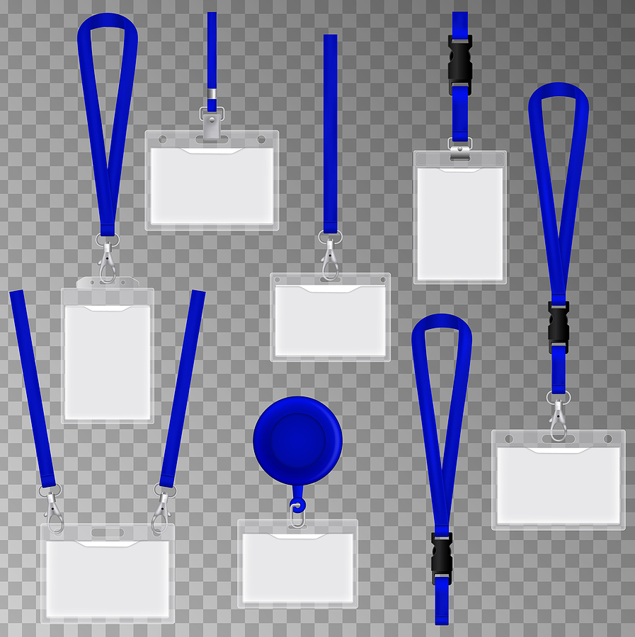 Breakaway Lanyards for Different Occupations Clear Plastic Badges Id Cards Holders Collection With Blue Neck