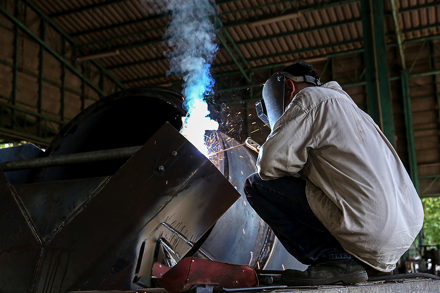 Must-have Equipment For Every Wielder, Amateur, Or Professional Man Welder At Work. Man Welding Iron At Work. Welder Working Wit