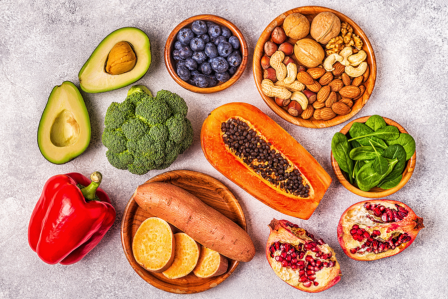 Best Anti-Aging Natural Foods and Herbs for Longevity Anti-aging Food – Healthy Fruits, Vegetables, Nuts.