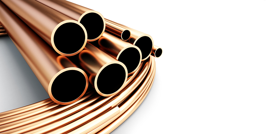 How To Cut Copper Pipe With A Hacksaw Copper Metal Pipes Goods On White Background. 3d Illustrations