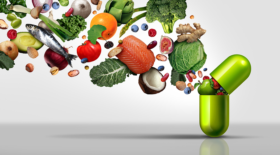 Dietary Supplements: Essentials and more Nutritional Supplement And Vitamin Supplements As A Capsule With