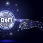 Defi Hand Touch, Vector Polygonal Art Style Illustration. Decent
