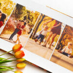 Different ways to turn your best photos into decorative ideas! calendar for 2022 with a photo of boy and photobook from a family photo shoot.