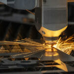 Close Up Scene Fiber Laser Cutting Machine Cutting  Machine Cut