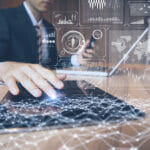 How is deep learning helpful in your business? Artificial Intelligence and Machine Learning Concept. Neural networks and modern technologies concepts. Big data and robotic in business. Hi-tech digital technology and sci-fi technology, hi tech. 3D, 3d rendering, illustration