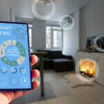 Why do we need mobile applications? Here are the Top 6 Reasons Why Controlling home heating temperature with a smart home, close-up on phone. Concept of a smart home and mobile application for managing smart devices at home