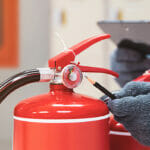 AFFF and Its Impact on Atmospheric Dynamics and Environmental Equilibrium Fire Extinguisher, Engineer Inspection Checking Pressure Gauge L