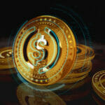 Usdc Usd Coin Stablecoin Cryptocurrency Golden Coin 3D Illustrat