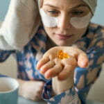 What You Need To Know About Vitamin Patches Woman With Pill Cod Liver Oil Omega-3 D-vitamin