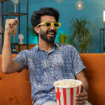 15 Incredible Arabic Movie Scenes That Will Take Your Breath Away Excited Indian Man In 3d Glasses Sits On Couch Eating Popcorn Sn