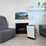 Air Purifier In Cozy White Living Room For Filter And Cleaning R