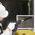 Hvac Filter Replacement Home Central Air System. Servicemen Chan