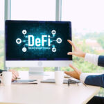 Decentralized Finance Or Defi Concept On Modish Computer Screen