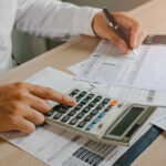 Close Up Hand Of Stress Asian Young Businessman,male Is Pressing