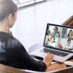 Meta Workplace Phased Out — Discover Top Collaboration Tools Back View Of Business Woman Talking About Sale Report In Video C