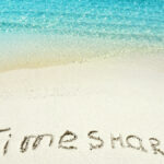 Inscription “timeshare” In The Sand On A Tropical Island,  Maldi